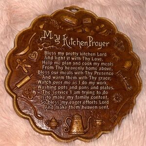 Vintage Brown 'My Kitchen Prayer' Resin Wall Plaque